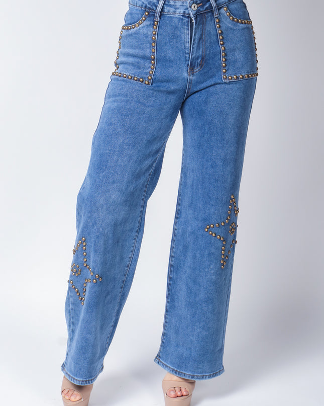 Pantalón de mezclilla con estoperol.